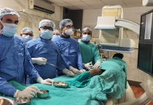 डॉ. भीमराव अम्बेडकर स्मृति चिकित्सालय, रायपुर – 30 जनवरी 2021- गैंगरीन के कारण सड़ रहे पैर को बिना चीर-फाड़ के एस. एफ. ए. स्टंटिंग से किया ठीक